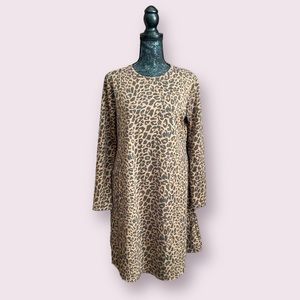 Ceny Long Sleeve Leopard Print Dress with Pockets